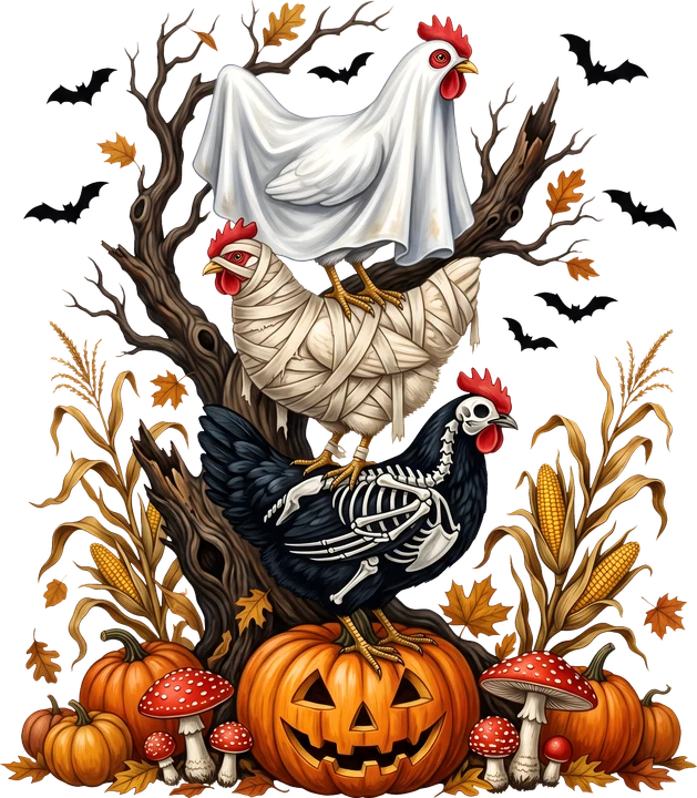 Spooky Chickens DTF Transfer