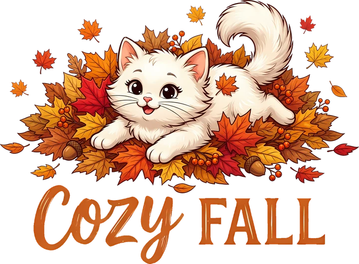 Cachorrito acogedor de otoño — Transfer DTF
