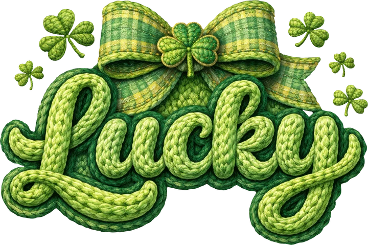 Lucky Green Shamrock Bow DTF Transfer