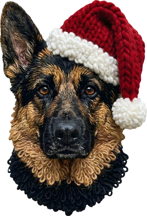 Dog in Santa Hat DTF Transfer