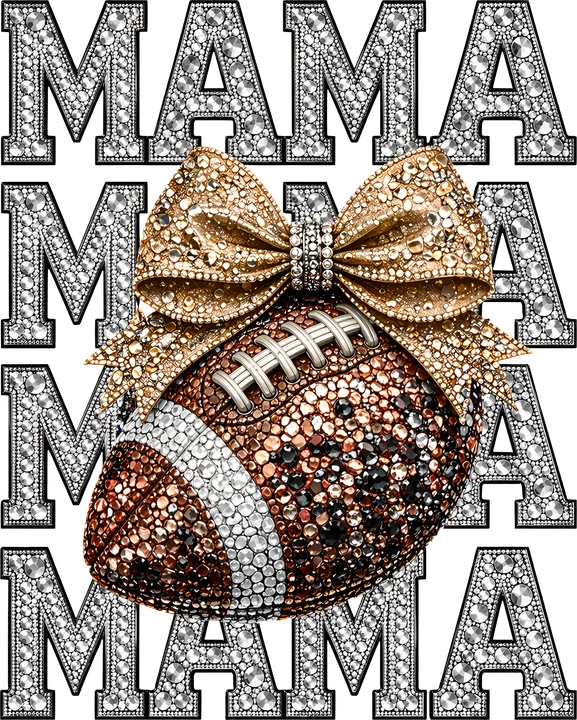 Mama Football Bow DTF Transfer