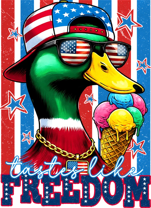 American bird with Ice Cream DTF Transfer