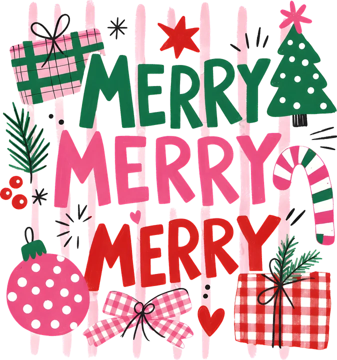 Merry Merry Merry Christmas DTF Transfer
