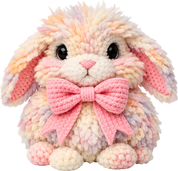 Pastel Crochet Bunny DTF Transfer