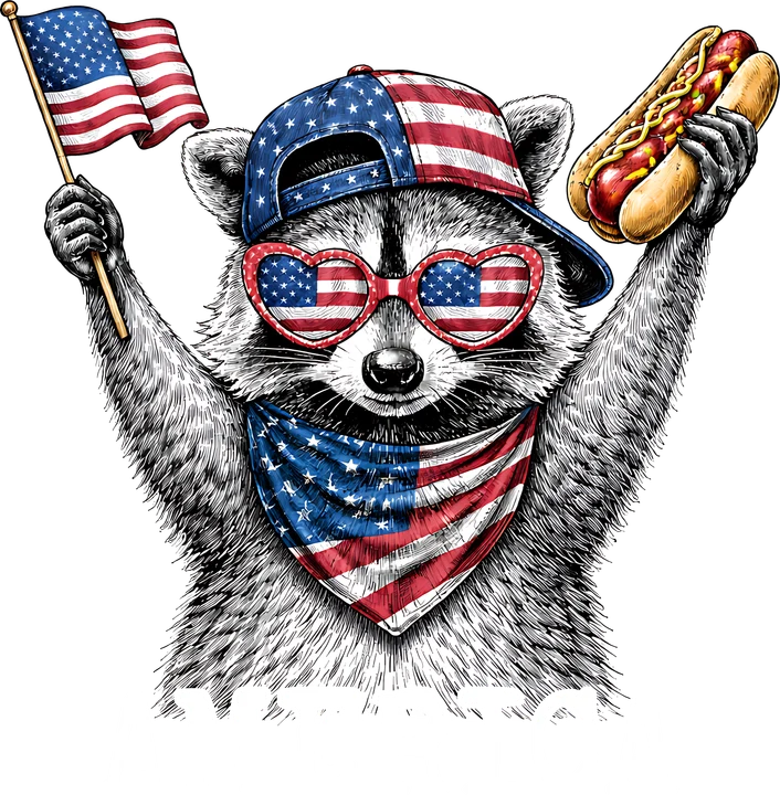 Patriotic Raccoon DTF Transfer
