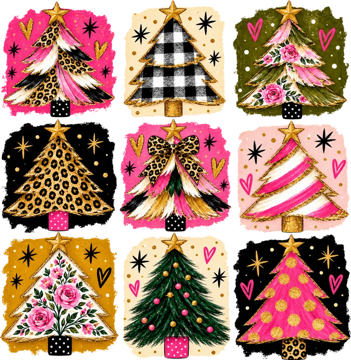 Árboles de Navidad con estilo — Transfer DTF