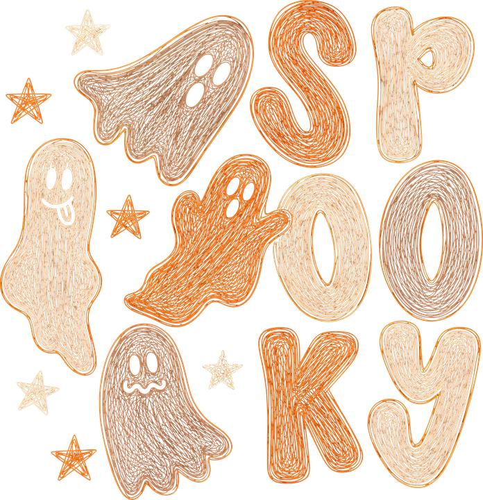 Spooky Ghosts and Stars DTF Transfer