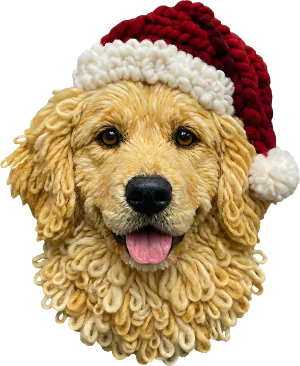 Dog in Santa Hat DTF Transfer