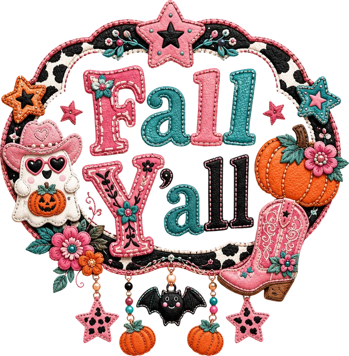 Halloween na may Temang Cowboy — Fall Y'all — DTF Transfer