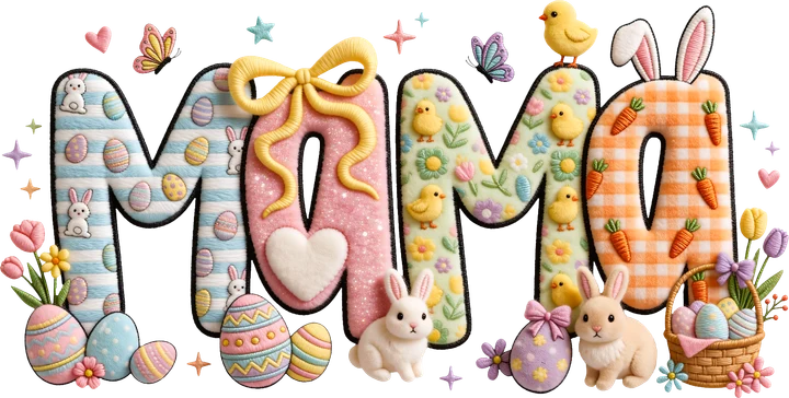Mama Easter Embroidery DTF Transfer