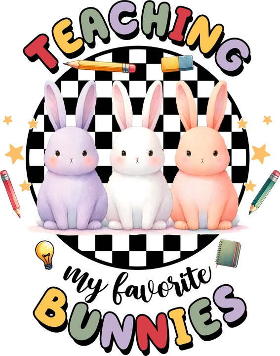 Teaching My Favorite Bunnies DTF Transfer
