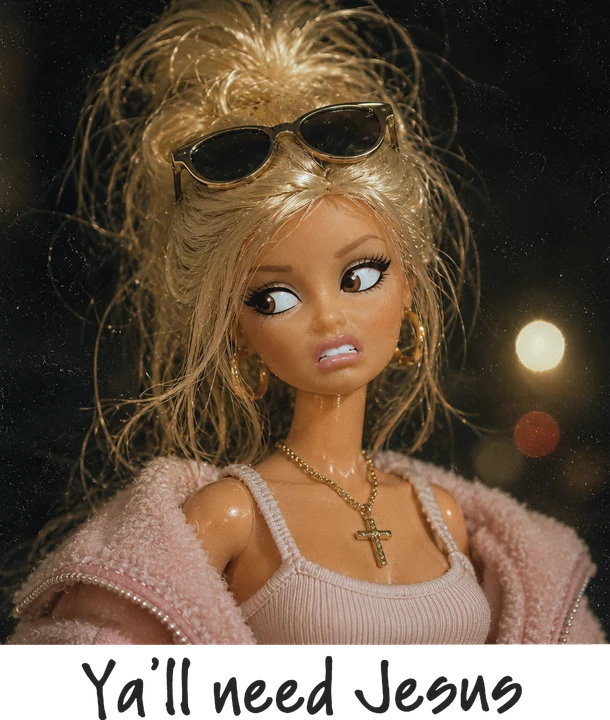 Blonde Doll with Sunglasses DTF Transfer