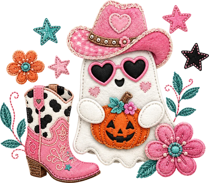 Cute Ghost Cowboy Hat DTF Transfer