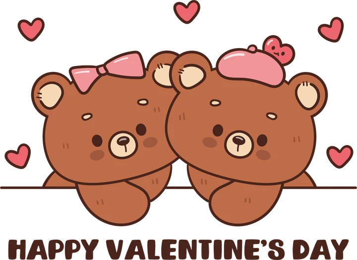 Cute Bears with Hearts DTF Transfer