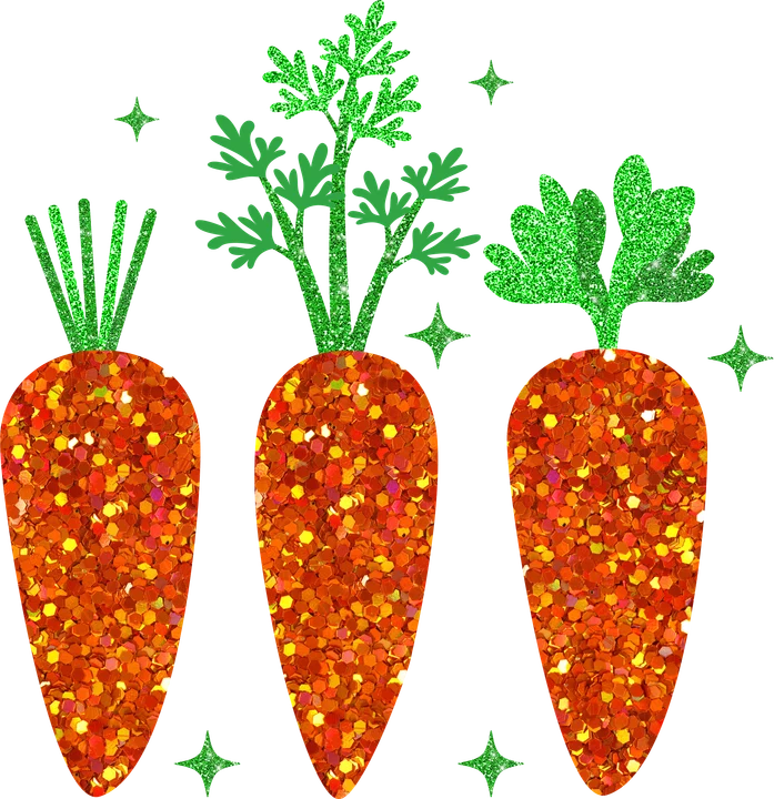Glitter Carrots DTF Transfer