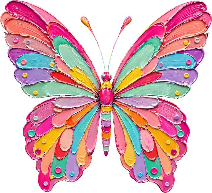 Rainbow Butterfly DTF Transfer