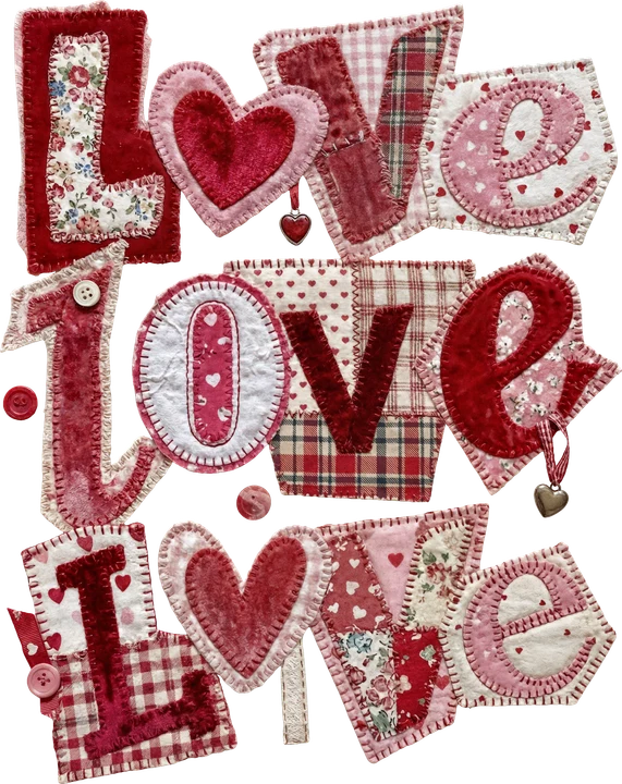 Patchwork Love DTF Transfer