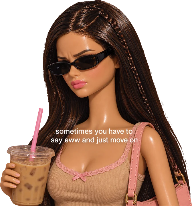 Cool Girl with Iced Coffee DTF Transfer