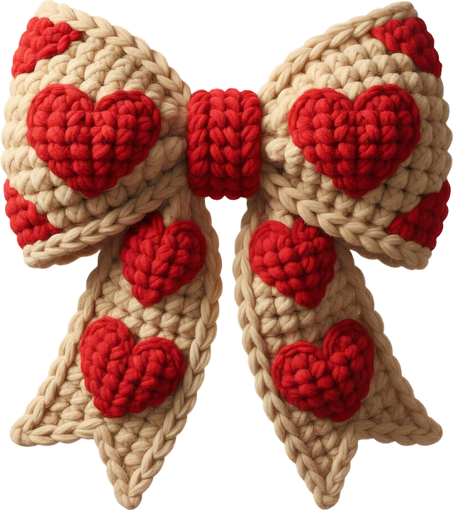 Nœud en forme de cœur au crochet — Transfert DTF