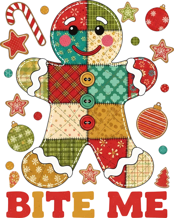 Hombre de jengibre de patchwork — Transfer DTF