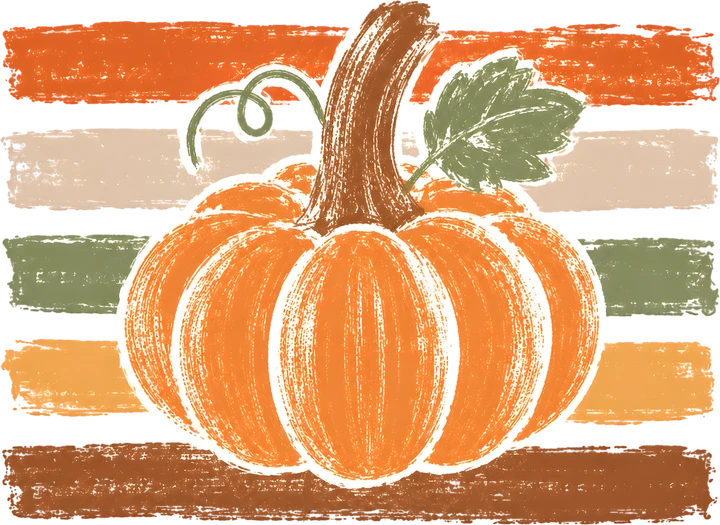 Calabaza sobre fondo a rayas — Transfer DTF