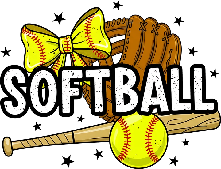 Softball Bow and Glove DTF Transfer