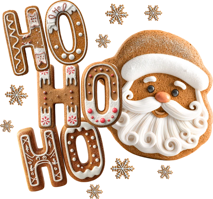 Gingerbread Santa Ho Ho DTF Transfer