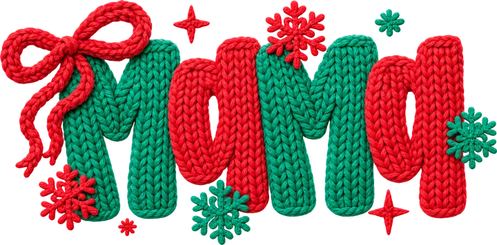 Knitted Merry Christmas DTF Transfer
