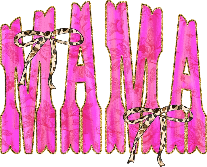 Mama with Leopard Bow DTF Transfer