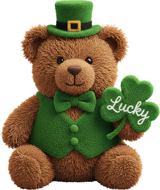 Lucky Bear with Shamrock DTF Transfer
