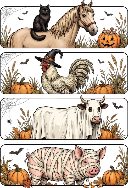 Halloween Animals DTF Transfer