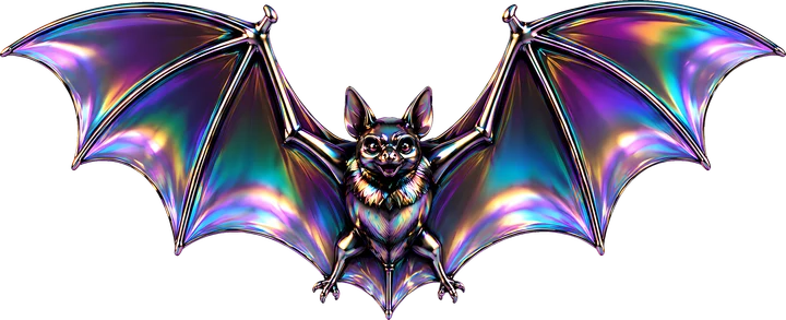 Iridescent Bat DTF Transfer