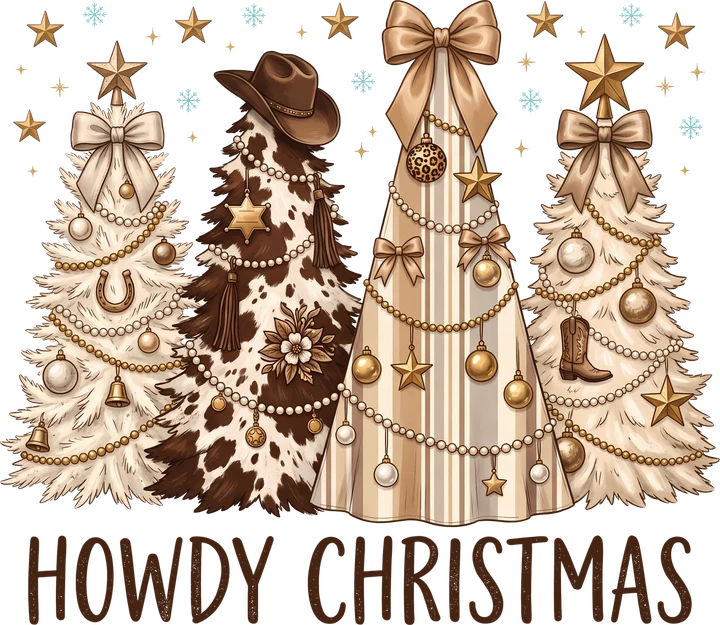 Cowboy Christmas Trees DTF Transfer