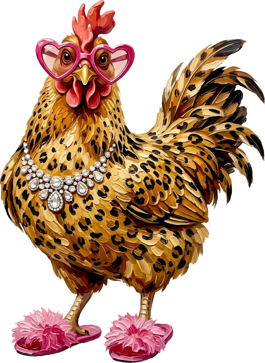 Chic Leopard Chicken DTF Transfer