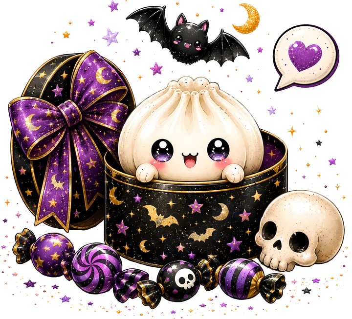 Cute Bat and Candy DTF Transfer