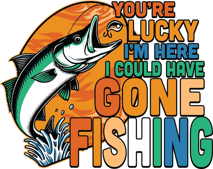 Fish Jumping with Text DTF Transfer