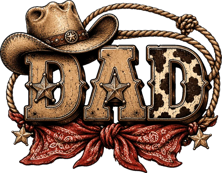 Cowboy Dad DTF Transfer