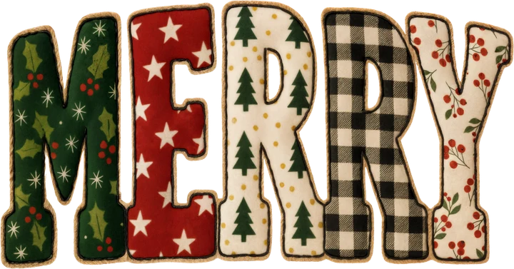 Merry Christmas Fabric Transfer