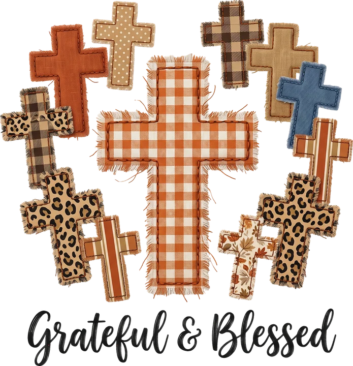 Crosses in Patchwork Style DTF Transfer