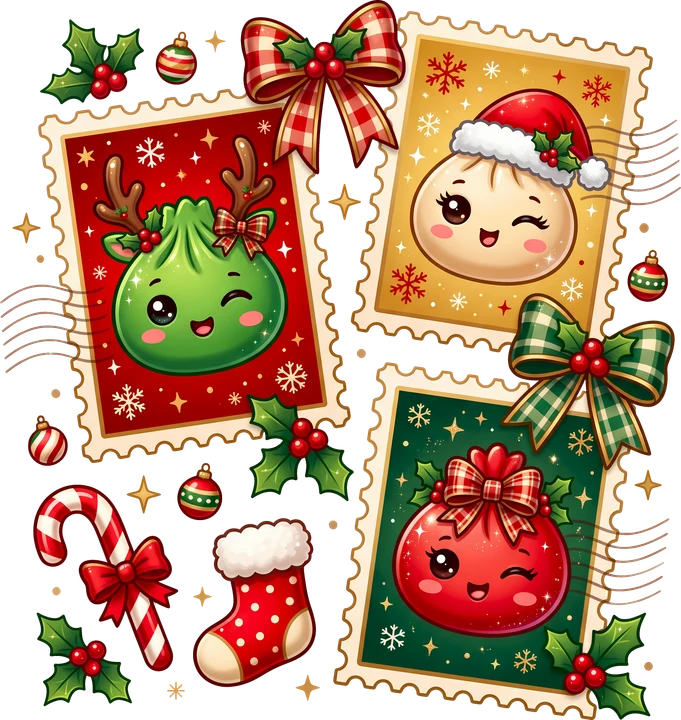 Sello navideño "kawaii" — Transfer DTF