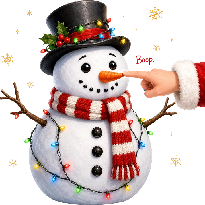 Snowman with Finger Boop DTF Transfer