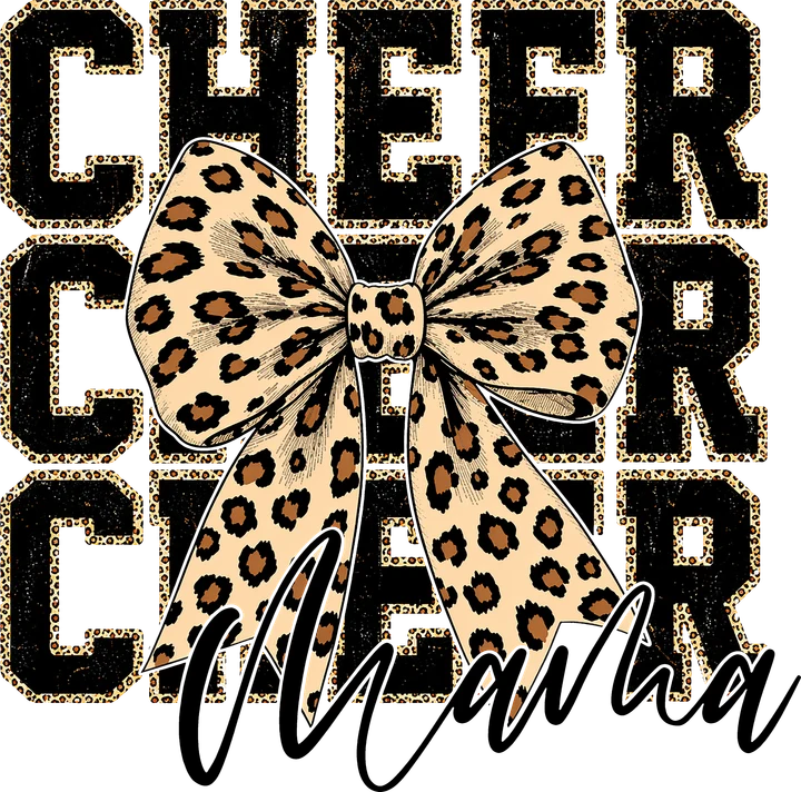 Cheer Mama Leopard Bow DTF Transfer