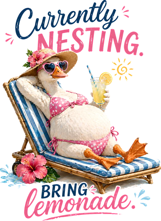 Pregnant bird Relaxing DTF Transfer