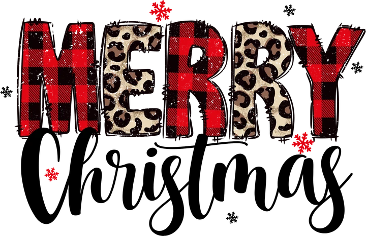 Feliz Navidad con estampado de leopardo — Transfer DTF