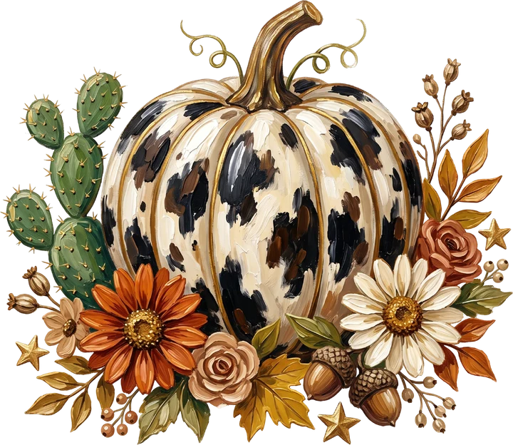Cactus and Pumpkin Fall DTF Transfer