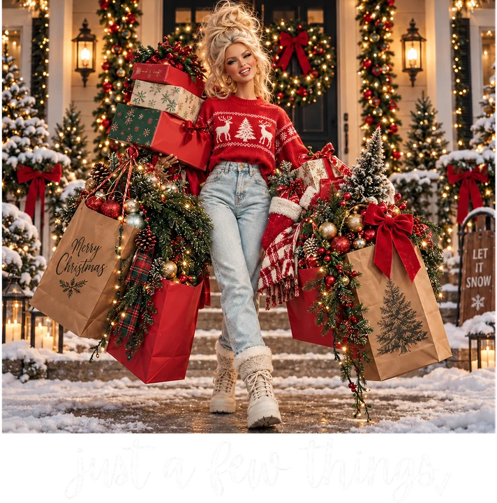 Christmas Shopping Doll DTF Transfer