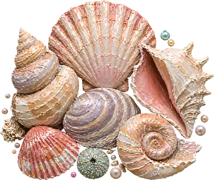 Seashells and pearl effects DTF Transfer