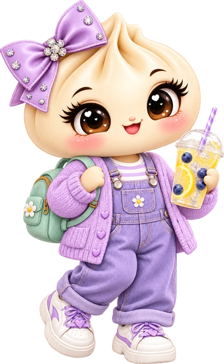 Dumpling Girl with Drink DTF Transfer