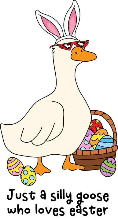 Silly bird with Easter Basket DTF Transfer
