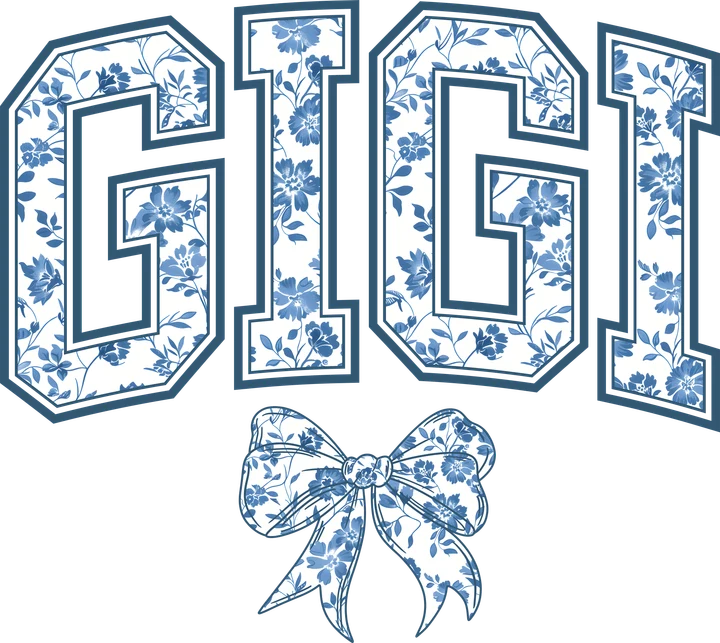 Gigi Floral Lettering DTF Transfer